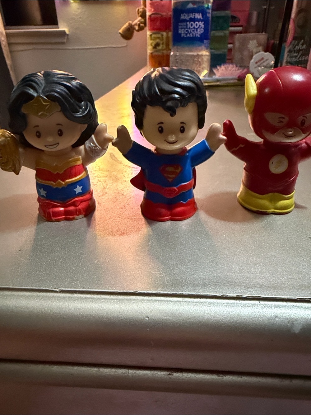 DC Comics Mini Figure Trio Wonder Woman Superman Flash - Red Blue Yellow Black